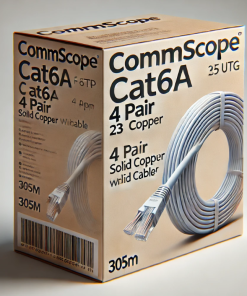 Giới thiệu Cáp mạng Commscope Cat6A xoắn đôi chống nhiễu F/UTP 4 cặp 23 AWG lõi đồng đặc màu trắng thùng 305m