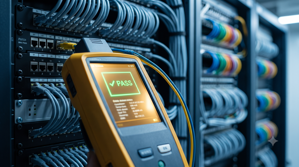 Hệ cáp có cấu trúc (Structured Cabling) là gì? Hướng dẫn từ A đến Z Đo kiểm nghiệm thu hệ cáp có cấu trúc bằng máy Fluke tại AlphaTek